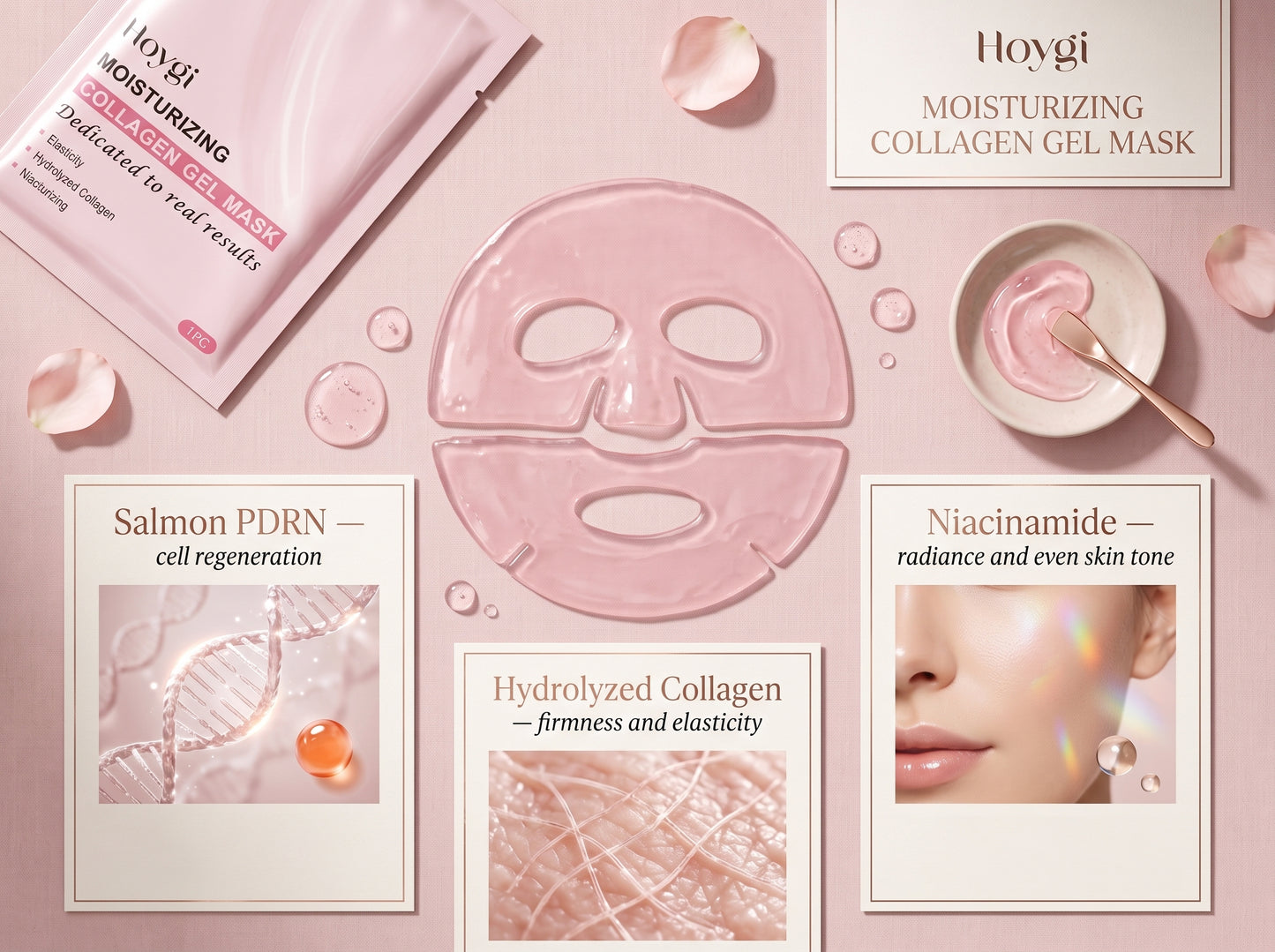 Masque de nuit PDRN saumon et collagène rose PopLaneBeauty — vue 3