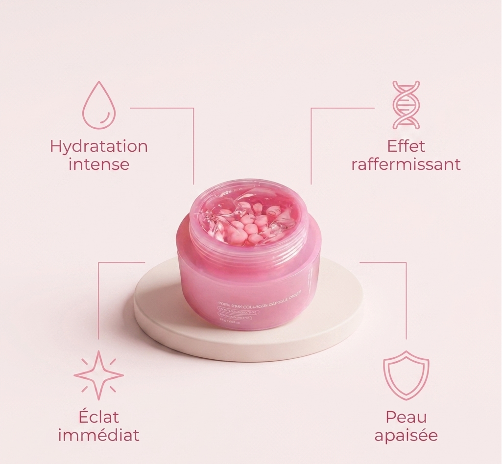 Crème Repulpante au Collagène marin PopLaneBeauty — gel-crème rose K-beauty — vue 3